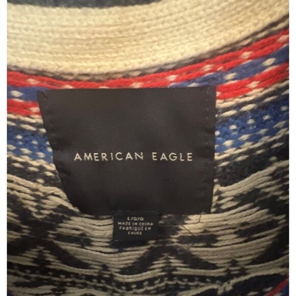 American Eagle Fairisle Cozy Sweater Cotton and Wool Blend Size L Mens - Picture 4 of 4